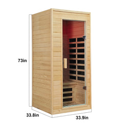 Hemlock Wood One-Person Far Infrared and Red-Light Indoor Sauna Room