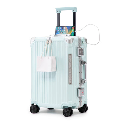 20 Inch Carry On Luggage - Aluminum Frame ABS Hard Shell Suitcase
