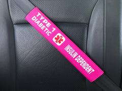 Type 1 Diabetic / Insulin Dependent Medical Alert Seat Belt Cover