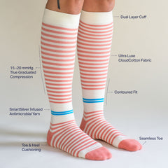 CloudCotton Compression Socks - Stripes