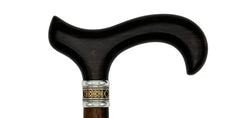 Classy Black Derby on Ebony Wood Shaft with Gentlemen Collar