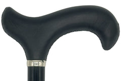 Classy Cane with Black Derby Handle in Italian Leather