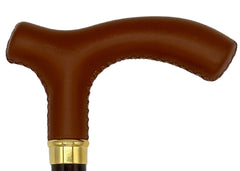 Classy Cane with Brown Fritz Handle in Italian Leather