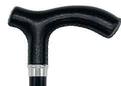 Classy Cane with Coconut Black Fritz Handle in Italian Leather