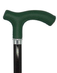 Classy Cane with Evergreen Fritz Style Handle in Italian Leather