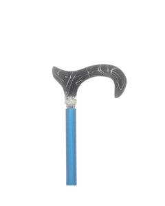 Classy Canes Adjustable Turquoise Blue with Black Swirl Handle and Rhinestones