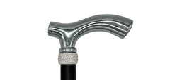 Classy Canes Chrome Plated Fritz Handle with Fashionable Collar