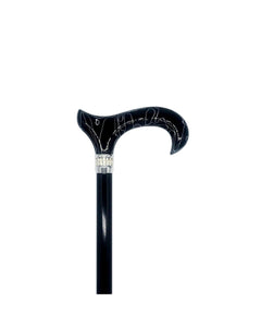 Classy Walking Canes Adjustable Elegant Black With Rhinestone Collar