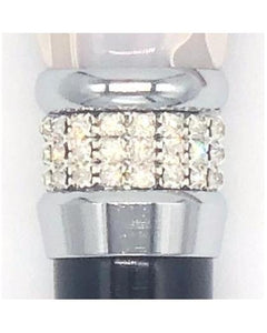 Classy Walking Canes Adjustable Elegant Black and White Rhinestone Collar