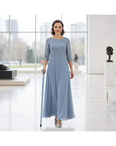 Classy Walking Canes Adjustable Elegant Blue with Rhinestone Collar