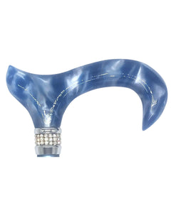 Classy Walking Canes Adjustable Elegant Blue with Rhinestone Collar