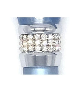 Classy Walking Canes Adjustable Elegant Blue with Rhinestone Collar