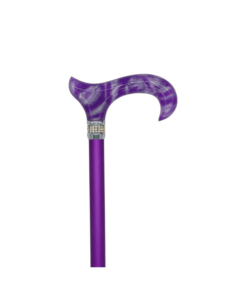 Classy Walking Canes Adjustable Purple with Rhinestone Collar