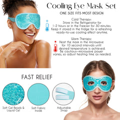 Rise Up and Recover - Migraine Relief 5pc Set (Incl. Headache Cap, Pressure Point Clip, Cooling Eye Masks, Neck Ice Pack Wrap) for Tension, Headaches, Stress, Hangover, Fatigue, Relaxation Self Care Gifts for Women & Men