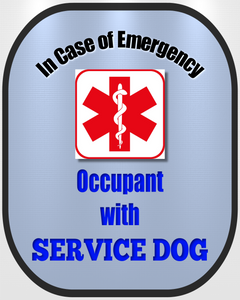 Service Dog Seat Belt Cover - Window Decal Set Medical Alert - Royal Blue