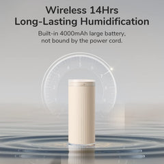 JisuLife HU16 Desktop Dual Mist Ports Humidifier, White Rechargeable, White Plug-in