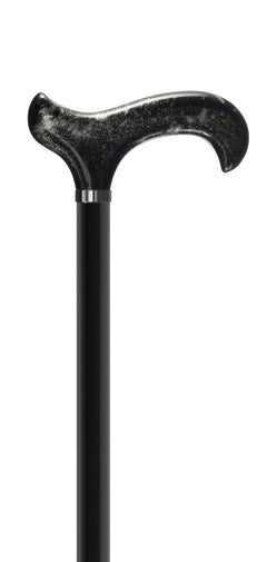 Tall Adjustable Classy Cane in Black-Silver 31" to 38"