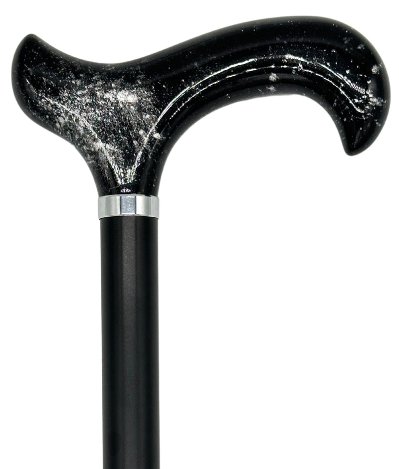 Tall Adjustable Classy Cane in Black-Silver 31