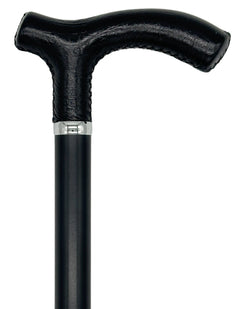 Tall Adjustable Classy Cane with Black Italian Leather 31" to 38"