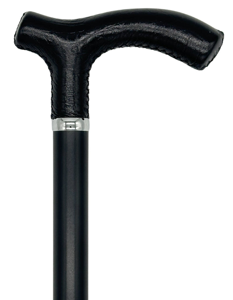Tall Adjustable Classy Cane with Black Italian Leather 31