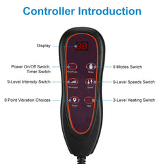 Full Body Electric Massage Mat with Heat, Vibration, and Neck & Lumbar Support Pillow