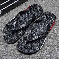 Black Man House Slippers Elegant Flip Flop Pool Slippers Summer Sandals  Men's Shoes Breathable Air Mesh Comfortable Leather Flip Flops Non-Slip Sport Cushion Beach Outdoor Walking Slippers