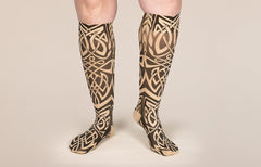 Celtic Beige Gradient Compression Socks