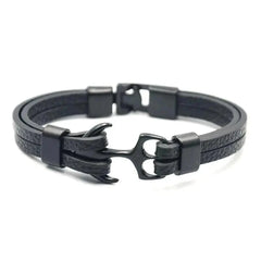 Elegant Modern Handmade Stainless Steel Men Anchor Bracelet made of Nylon in Navy Blue Color For Man