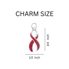 Hanging Burgundy Ribbon Awareness Earrings