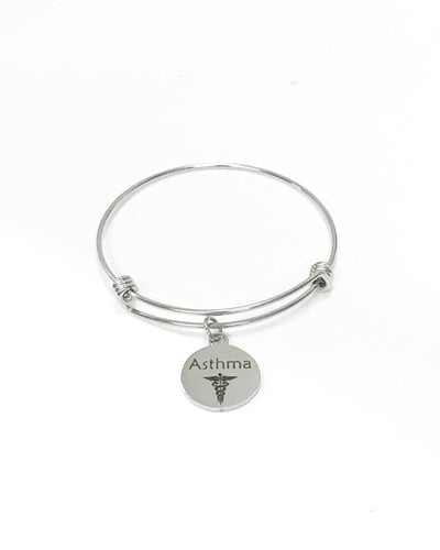 Asthma Medical Expanding Charm Bracelet, Medical Awareness Bracelet, Asthma Awareness, Asthma Alert Stacking Bracelet, Medical Notification