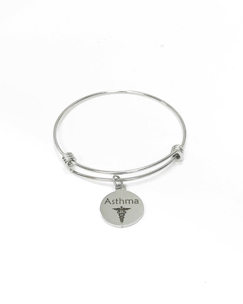 Asthma Medical Expanding Charm Bracelet, Medical Awareness Bracelet, Asthma Awareness, Asthma Alert Stacking Bracelet, Medical Notification