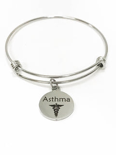 Asthma Medical Expanding Charm Bracelet, Medical Awareness Bracelet, Asthma Awareness, Asthma Alert Stacking Bracelet, Medical Notification