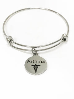 Asthma Medical Expanding Charm Bracelet, Medical Awareness Bracelet, Asthma Awareness, Asthma Alert Stacking Bracelet, Medical Notification