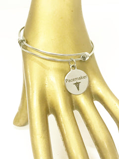 Pacemaker Medical Expanding Charm Bracelet, Medical Awareness Bracelet, Pacemaker Awareness, Pacemaker Alert Bracelet, Medical Notification