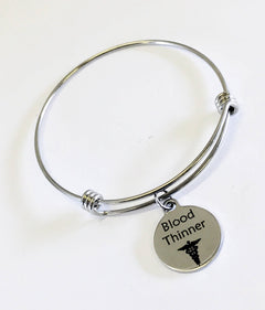 Blood Thinner Medical Charm Bracelet, Blood Thinner Awareness, Blood Thinner Alert Bracelet, Medical Notification, Medical Awareness