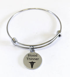 Blood Thinner Medical Charm Bracelet, Blood Thinner Awareness, Blood Thinner Alert Bracelet, Medical Notification, Medical Awareness