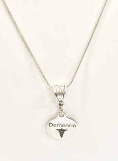 Dementia Necklace, Dementia Medical Condition Necklace, Dementia Awareness Engraved Pendant Necklace, Medical ID Jewelry, Dementia Jewelry