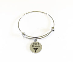 Blood Thinner Medical Charm Bracelet, Blood Thinner Awareness, Blood Thinner Alert Bracelet, Medical Notification, Medical Awareness