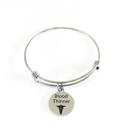 Blood Thinner Medical Charm Bracelet, Blood Thinner Awareness, Blood Thinner Alert Bracelet, Medical Notification, Medical Awareness