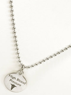 High Blood Pressure ID Necklace, High Blood Pressure Jewelry, High BP Necklace, Medical Necklace for Men, Medical ID Necklace