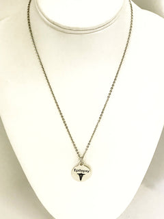 Epilepsy Necklace, Epilepsy Medical Necklace, Epilepsy Awareness Engraved Pendant Necklace, Medical ID Jewelry, Medical Caduceus