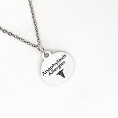 Anaphylaxis Allergies Necklace, Allergic Reaction Medical ID, Anaphylaxis Condition Medical Notification, Medical Condition Necklace