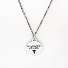 Anaphylaxis Allergies Necklace, Allergic Reaction Medical ID, Anaphylaxis Condition Medical Notification, Medical Condition Necklace