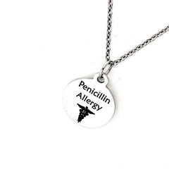 Penicillin Allergy Necklace, Allergic To Penicillin Medical ID, Allergy Medical Condition Medical Notification, Medical Condition Necklace