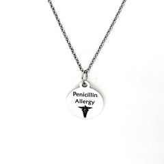 Penicillin Allergy Necklace, Allergic To Penicillin Medical ID, Allergy Medical Condition Medical Notification, Medical Condition Necklace