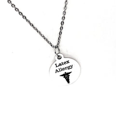 Latex Allergy Necklace, Allergic To Latex Medical ID, Latex Allergy Medical Condition Medical Notification, Medical Condition Necklace