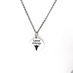 Latex Allergy Necklace, Allergic To Latex Medical ID, Latex Allergy Medical Condition Medical Notification, Medical Condition Necklace
