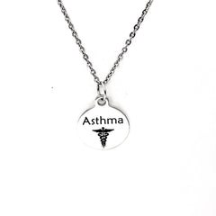Asthma Necklace, Asthma Medical ID Charm, Asthma Medical Condition Medical Notification, Medical Condition Necklace
