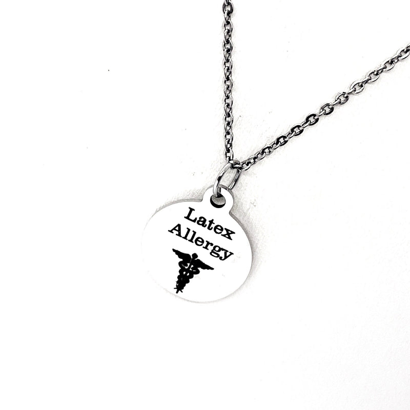 Latex Allergy Necklace, Allergic To Latex Medical ID, Latex Allergy Medical Condition Medical Notification, Medical Condition Necklace