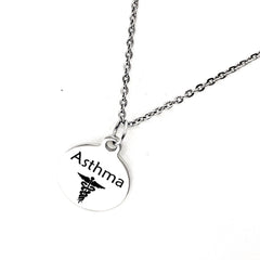 Asthma Necklace, Asthma Medical ID Charm, Asthma Medical Condition Medical Notification, Medical Condition Necklace
